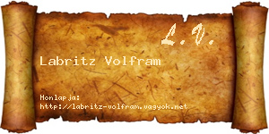 Labritz Volfram névjegykártya